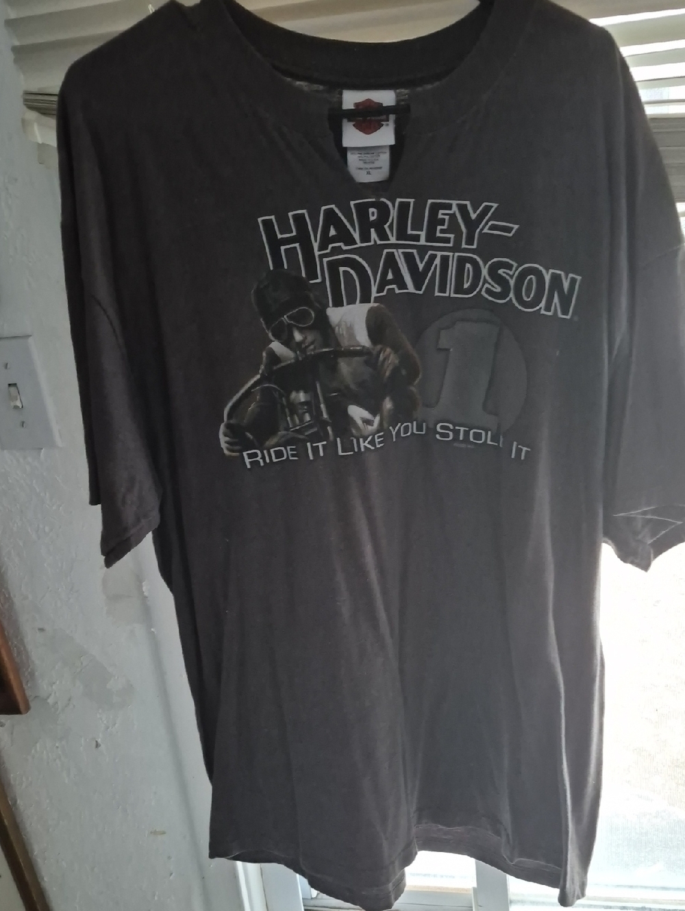 Harley-Davidson Black Short-Sleeve Graphic Tee with Rider Print Xl